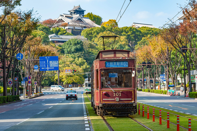 車いすに乗って天守閣へ【熊本】