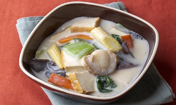 厚揚げとチンゲン菜のミルク煮 カルシウム摂取を助ける健康素材たっぷりの中華風ミルク煮｜健康レシピ