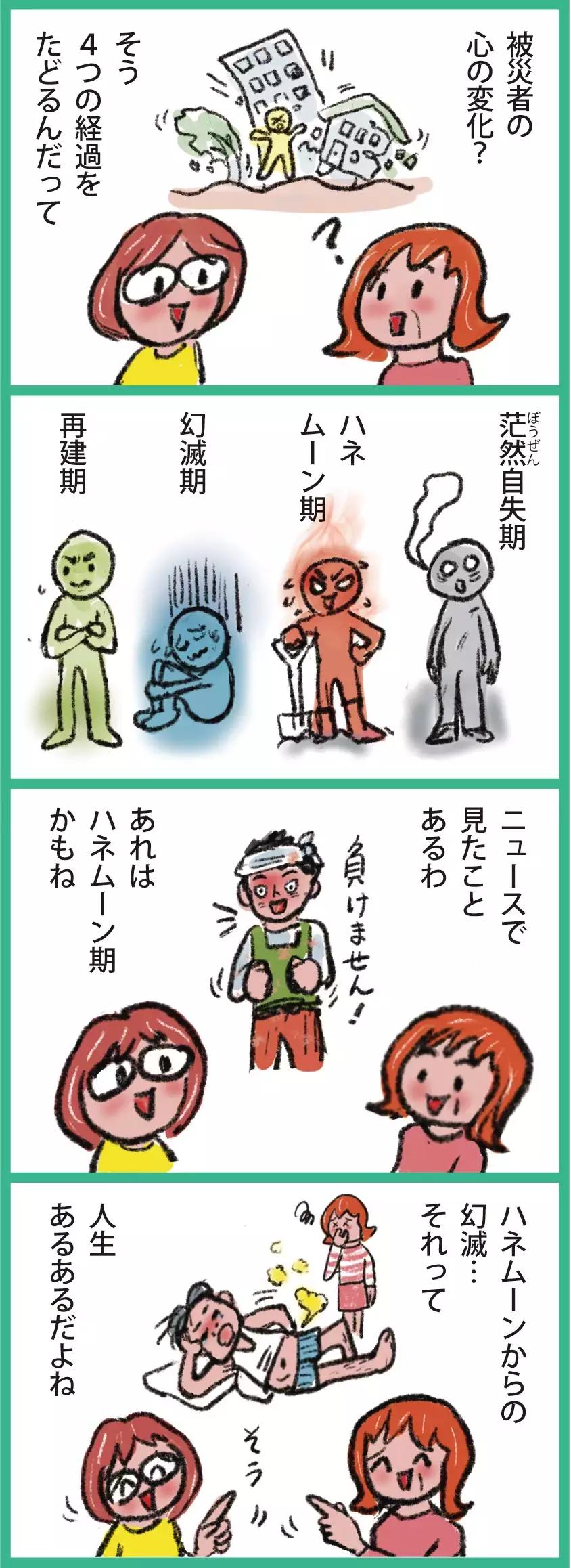 草野かおるさんの防災4コマ漫画
