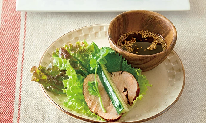 紅茶煮豚の野菜巻き