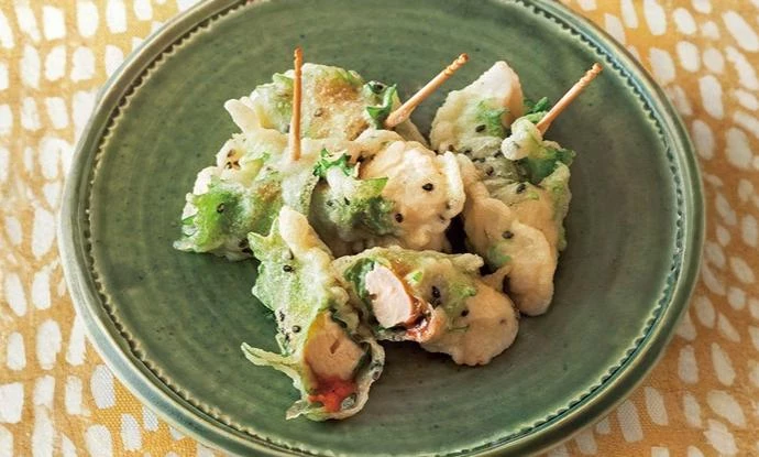 鶏むね肉の梅しそ天ぷら