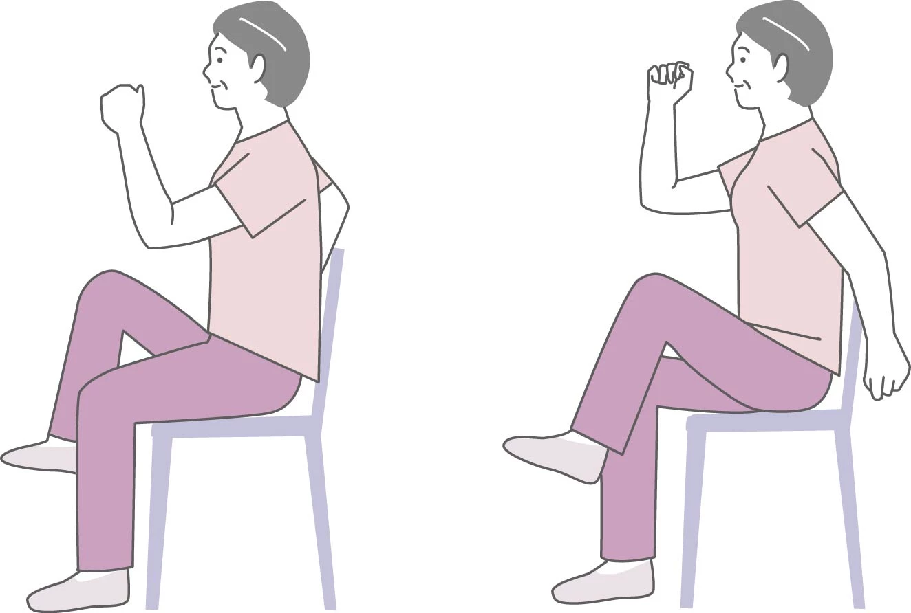 MySCUE記事　デュアルタスク　座ったまま足踏み