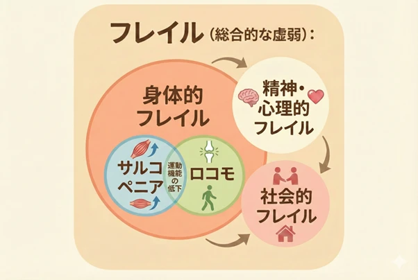 MySCUE記事　フレイル・サルコペニア・ロコモの関係性