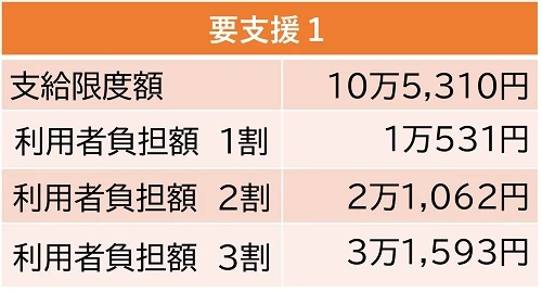 在宅サービスの利用料の自己負担額（目安）